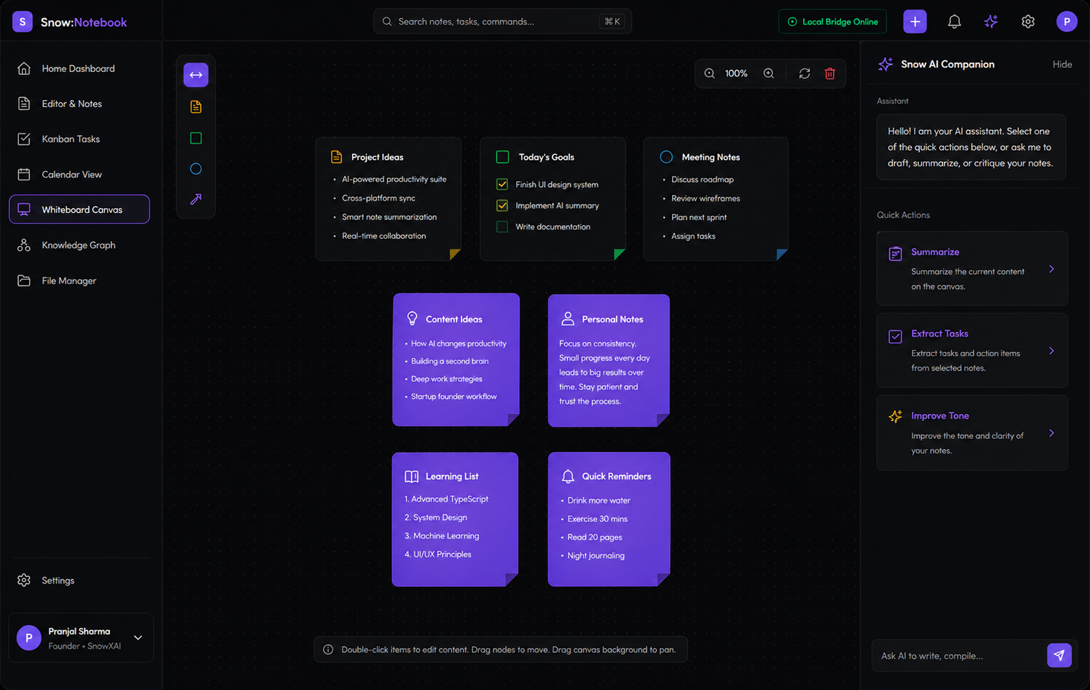 Snow:Notebook Distraction-Free Editor UI
